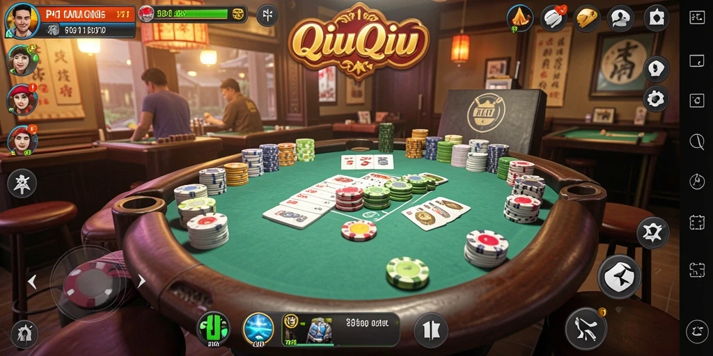 Tampilan gameplay QiuQiu yang menarik dan interaktif.